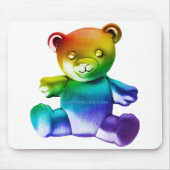 SlipperyJoe's brushed Metal Teddy Bär Regenbogensc Mousepad (Vorne)