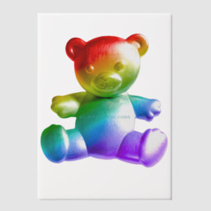 SlipperyJoe's brushed Metal Teddy Bär Regenbogensc Pergament Einladungen