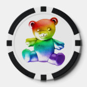 SlipperyJoe's brushed Metal Teddy Bär Regenbogensc Pokerchips (Vorderseite)