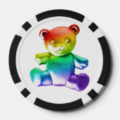 SlipperyJoe's brushed Metal Teddy Bär Regenbogensc Pokerchips (Rückseite)