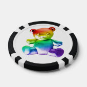 SlipperyJoe's brushed Metal Teddy Bär Regenbogensc Pokerchips (Einzeln)