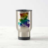 SlipperyJoe's brushed Metal Teddy Bär Regenbogensc Reisebecher (Mittel)