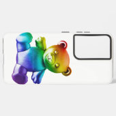 SlipperyJoe's brushed Metal Teddy Bär Regenbogensc Samsung Galaxy Hülle (Linke Seite)