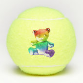SlipperyJoe's brushed Metal Teddy Bär Regenbogensc Tennisbälle (Vorderseite)