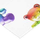 SlipperyJoe's brushed Metal Teddy Bär Regenbogensc Tischdecke (Schrägansicht)