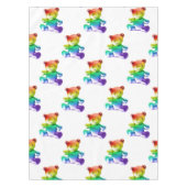 SlipperyJoe's brushed Metal Teddy Bär Regenbogensc Tischdecke (Vorderseite)