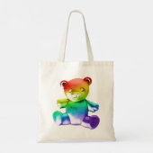 SlipperyJoe's brushed Metal Teddy Bär Regenbogensc Tragetasche (Rückseite)