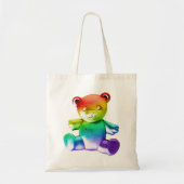 SlipperyJoe's brushed Metal Teddy Bär Regenbogensc Tragetasche (Vorne)