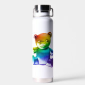 SlipperyJoe's brushed Metal Teddy Bär Regenbogensc Trinkflasche (Rückseite)