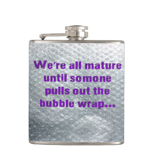 SlipperyJoe's Bubble Wrap knallende lustige Sprüch Flachmann