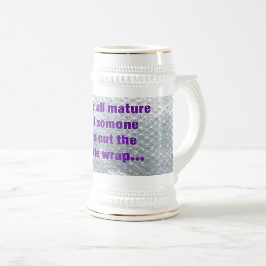 SlipperyJoe's Bubble Wrap popping lustiges Sprichw Bierglas (VorderseiteRechts)