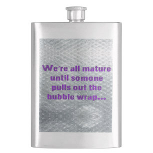 SlipperyJoe's Bubble Wrap popping lustiges Sprichw Flachmann