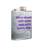 SlipperyJoe's Bubble Wrap popping lustiges Sprichw Flachmann (Rechts)