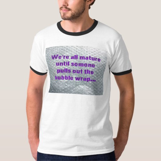 SlipperyJoe's Bubble Wrap popping lustiges Sprichw T-Shirt (Vorderseite)