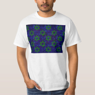 SlipperyJoe's Chanukka grüne Reihen Davidsterne c T-Shirt