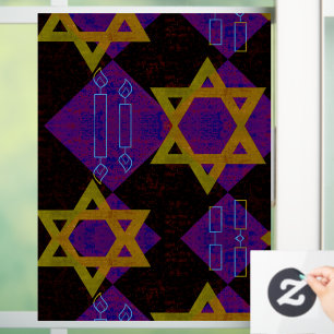 SlipperyJoe's Chanukka-themed Bild golden gelb Fensteraufkleber