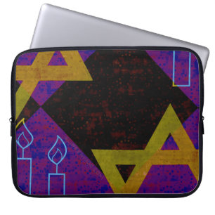 SlipperyJoe's Chanukka-themed Bild golden gelb Laptopschutzhülle