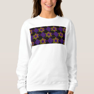 SlipperyJoe's Chanukka-themed Bild golden gelb Sweatshirt