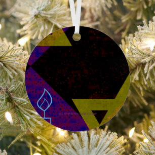 SlipperyJoe's Chanukka-themed Bild goldgelb Ornament Aus Metall