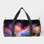 SlipperyJoe's Cloud-Artwork abstrakte, lebendige S Duffle Bag (Rückseite)
