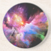 SlipperyJoe's Cloud-Artwork abstrakte, lebendige S Getränkeuntersetzer (Vorne)