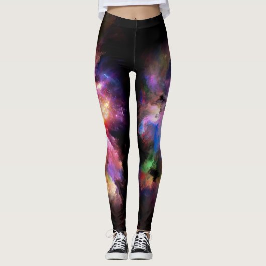 SlipperyJoe's Cloud-Artwork abstrakte, lebendige S Leggings (Vorderseite)