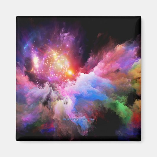 SlipperyJoe's Cloud-Artwork abstrakte, lebendige S Magnet (Vorne)