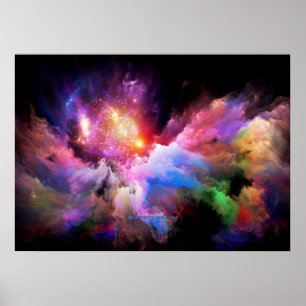 SlipperyJoe's Cloud-Artwork abstrakte, lebendige S Poster