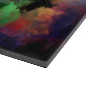 SlipperyJoe's Cloud-Artwork abstrakte, lebendige S Schneidebrett (Ecke)