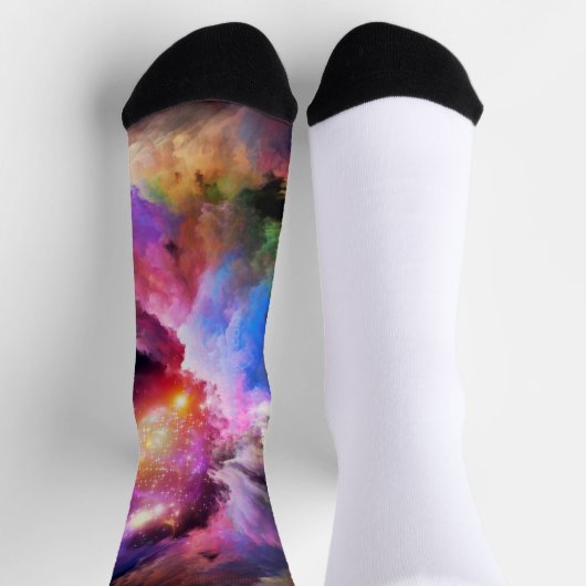 SlipperyJoe's Cloud-Artwork abstrakte, lebendige S Socken (Oben)