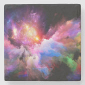 SlipperyJoe's Cloud-Artwork abstrakte, lebendige S Steinuntersetzer (Vorderseite)