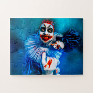 SlipperyJoe's Clown-Outfit Happy Halloween Blut k Puzzle
