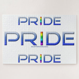 SlipperyJoe's Colorful Pride Wort blauer Regenboge Puzzle