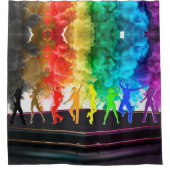 SlipperyJoe's Dancing Pride Shadows Gay-Geschenke Duschvorhang (Vorderseite)