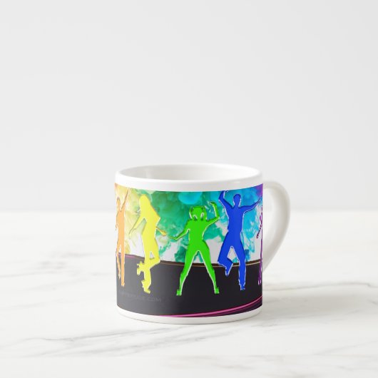 SlipperyJoe's Dancing Pride Shadows Gay-Geschenke Espressotasse (Vorderseite Rechts)