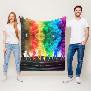 SlipperyJoe's Dancing Pride Shadows Gay-Geschenke Fleecedecke