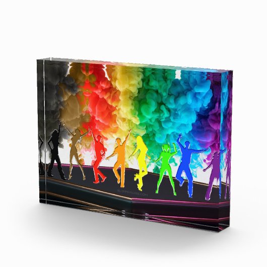 SlipperyJoe's Dancing Pride Shadows Gay-Geschenke Fotoblock (Rechts)