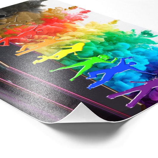 SlipperyJoe's Dancing Pride Shadows Gay-Geschenke Fotodruck (Ecke)