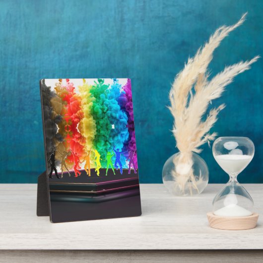 SlipperyJoe's Dancing Pride Shadows Gay-Geschenke Fotoplatte (Seite)