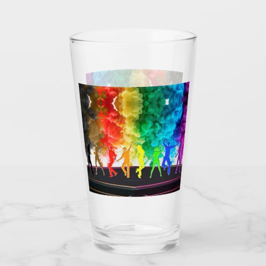SlipperyJoe's Dancing Pride Shadows Gay-Geschenke Glas (Vorderseite)