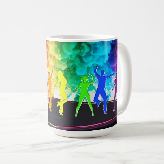 SlipperyJoe's Dancing Pride Shadows Gay-Geschenke Kaffeetasse (VorderseiteRechts)