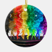 SlipperyJoe's Dancing Pride Shadows Gay-Geschenke  Keramik Ornament (Vorne)