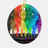 SlipperyJoe's Dancing Pride Shadows Gay-Geschenke  Keramik Ornament (Links)