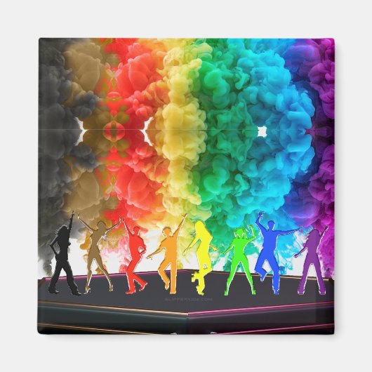 SlipperyJoe's Dancing Pride Shadows Gay-Geschenke Magnet (Vorne)