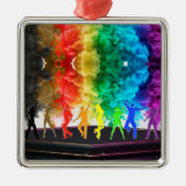 SlipperyJoe's Dancing Pride Shadows Gay-Geschenke  Ornament Aus Metall (Vorne)
