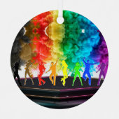 SlipperyJoe's Dancing Pride Shadows Gay-Geschenke  Ornament Aus Metall (Vorderseite)