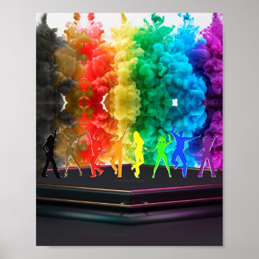 SlipperyJoe's Dancing Pride Shadows Gay-Geschenke Poster (Vorne)