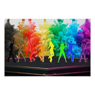 SlipperyJoe's Dancing Pride Shadows Gay-Geschenke Poster