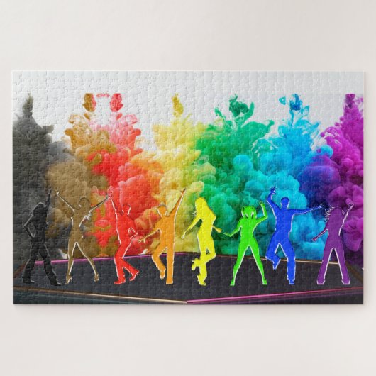 SlipperyJoe's Dancing Pride Shadows Gay-Geschenke Puzzle (Horizontal)
