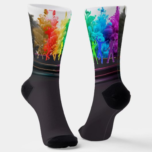 SlipperyJoe's Dancing Pride Shadows Gay-Geschenke Socken (Gewinkelt)
